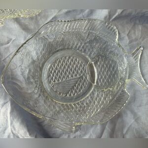 Clear Glass Fish-Shaped Candy Dishes, Set of Four (4)